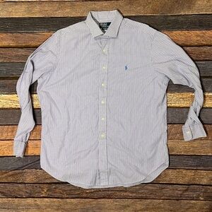Polo Ralph Lauren Classic Fit Purple Long Sleeve Mens Button Down Shirt Classic